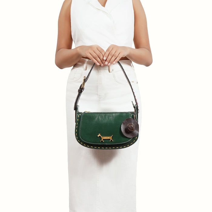 Merida 02 Green Leather Shoulder Bag