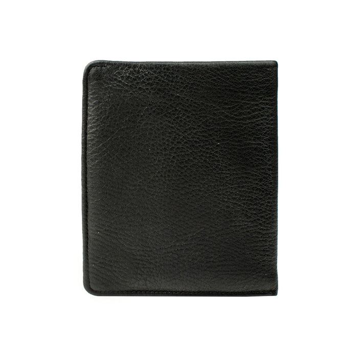 Merlot Black Leather Bi-Fold Wallet