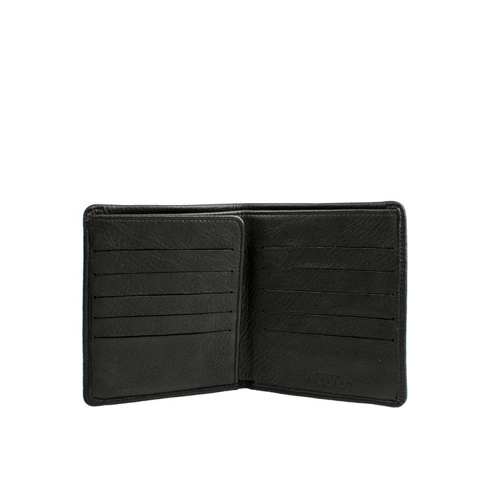Merlot Black Leather Bi-Fold Wallet