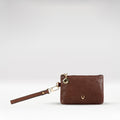 Merry Brown Leather Wrist Pouch
