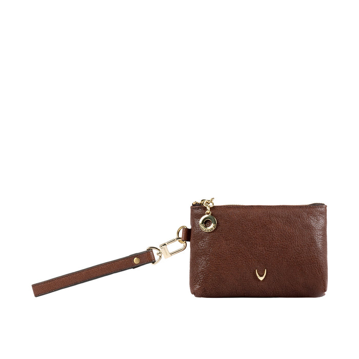 Merry Brown Leather Wrist Pouch
