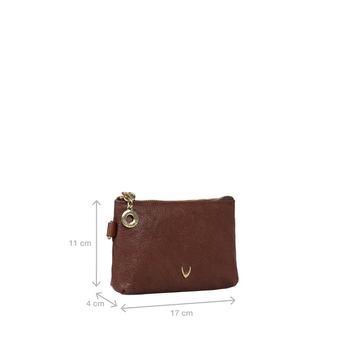 Merry Brown Leather Wrist Pouch