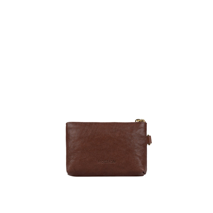 Merry Brown Leather Wrist Pouch
