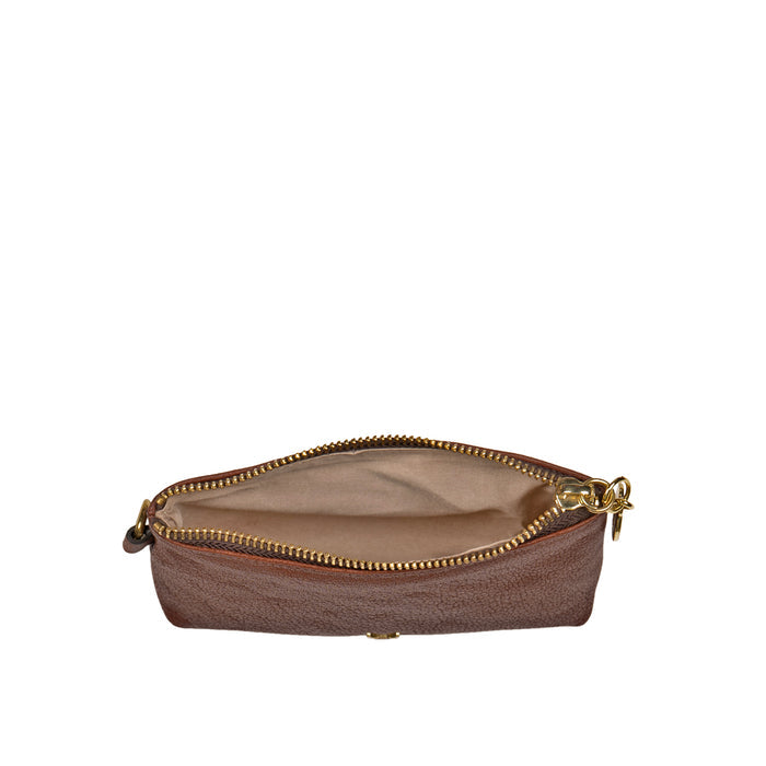 Merry Brown Leather Wrist Pouch