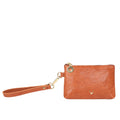 Merry Orange Leather Wrist Pouch