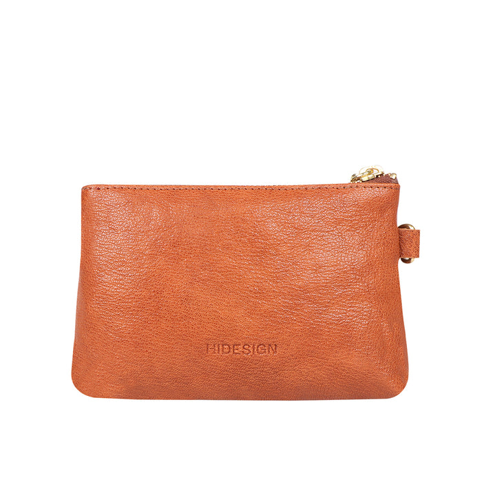 Merry Orange Leather Wrist Pouch