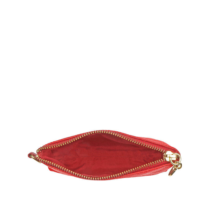 Merry Red Leather Wrist Pouch