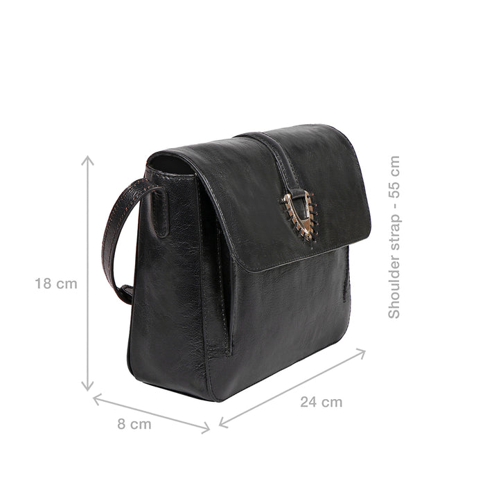 Meudoza 02 Black Leather Crossbody