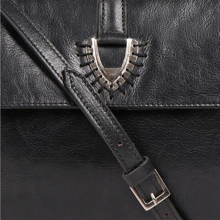 Meudoza 02 Black Leather Crossbody