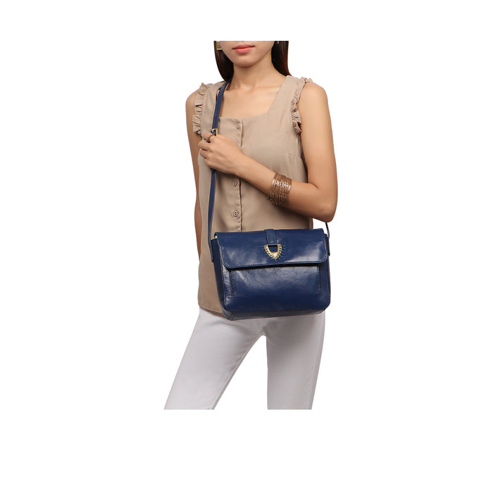 Meudoza 02 Blue Leather Crossbody