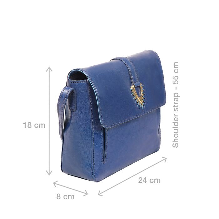 Meudoza 02 Blue Leather Crossbody