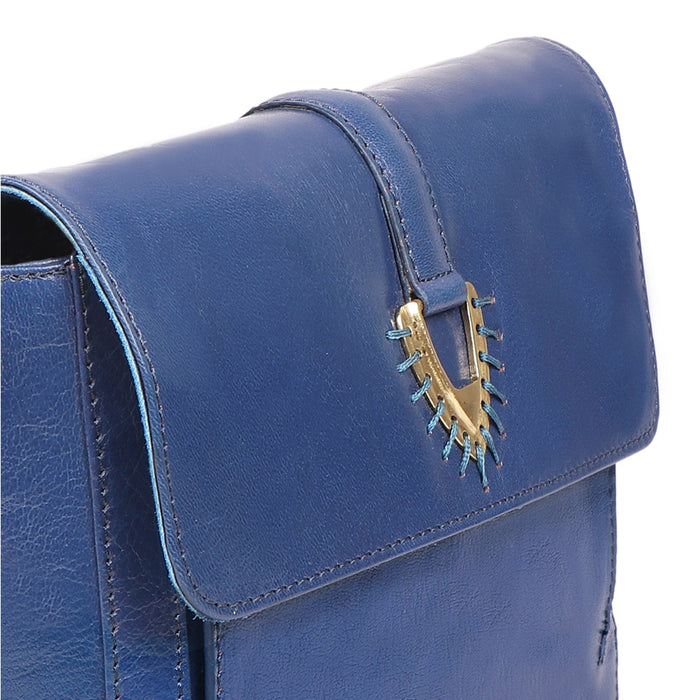 Meudoza 02 Blue Leather Crossbody