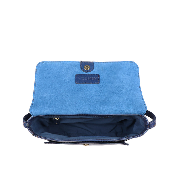 Meudoza 02 Blue Leather Crossbody