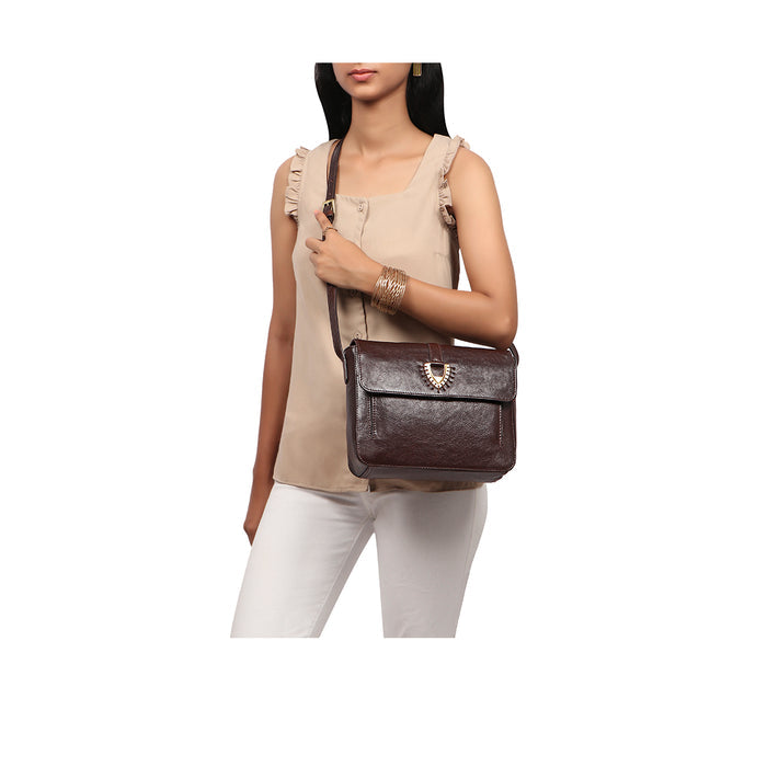Meudoza 02 Brown Leather Crossbody