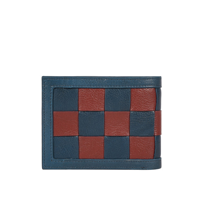 Mezcal W2 Blue Leather Bi-Fold Wallet