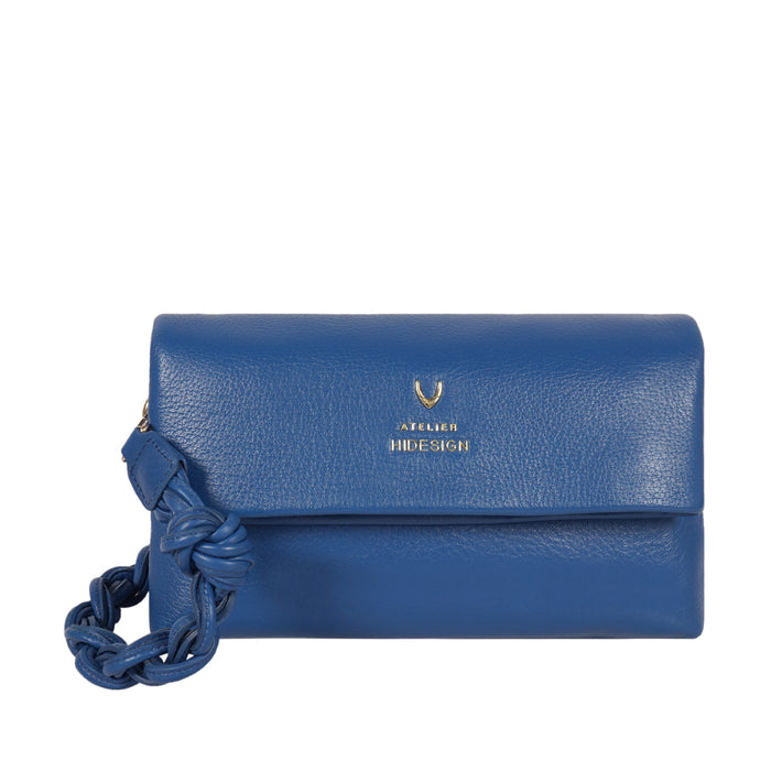 Milos-01 Blue Leather Shoulder Bag
