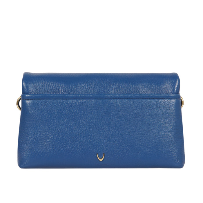Milos-01 Blue Leather Shoulder Bag