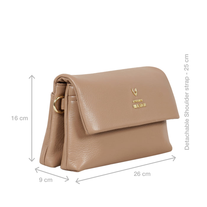 Milos-01 Nude Leather Shoulder Bag