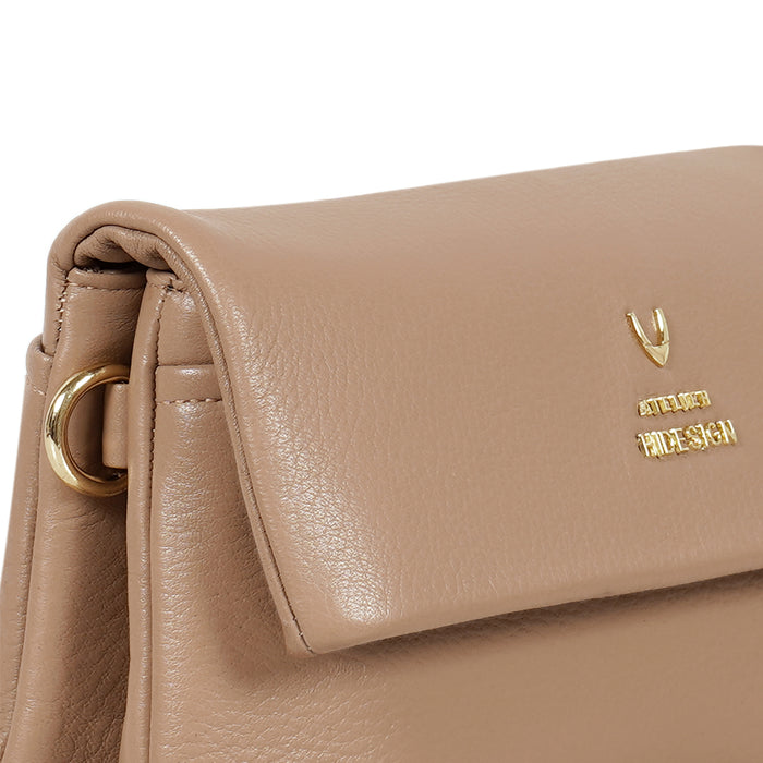 Milos-01 Nude Leather Shoulder Bag