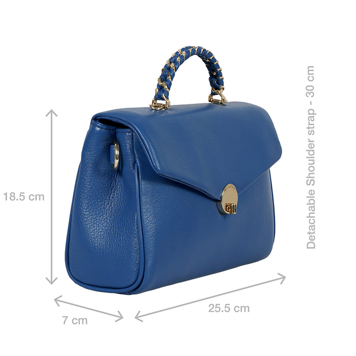 Milos-02 Blue Leather Shoulder Bag