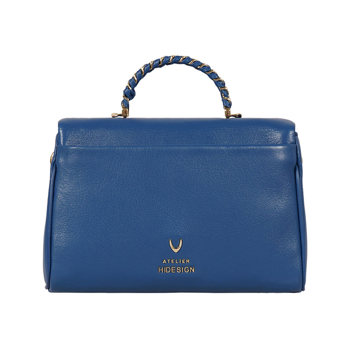 Milos-02 Blue Leather Shoulder Bag