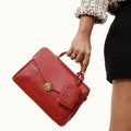 Milos-02 Red Leather Shoulder Bag