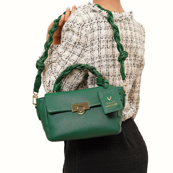 Milos-04 Green Leather Shoulder Bag