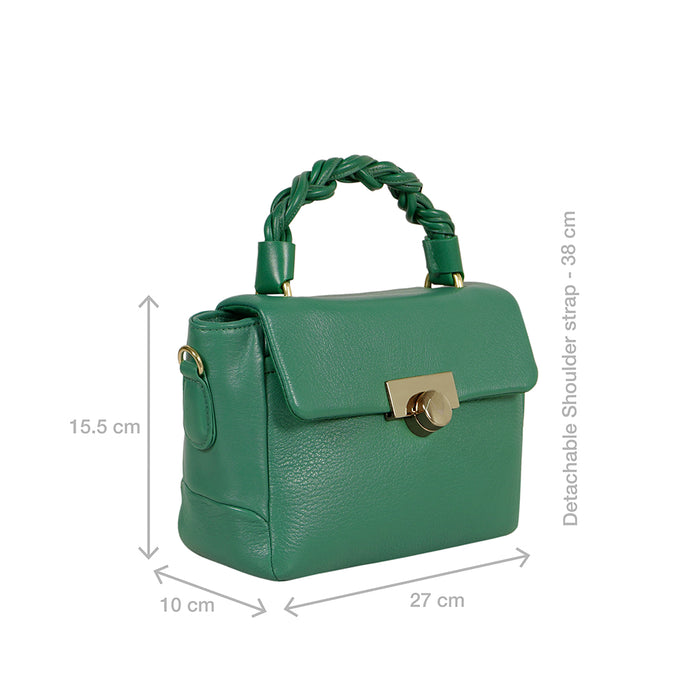 Milos-04 Green Leather Shoulder Bag