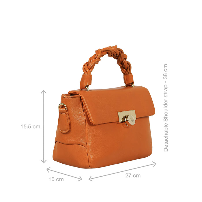 Milos-04 Orange Leather Shoulder Bag