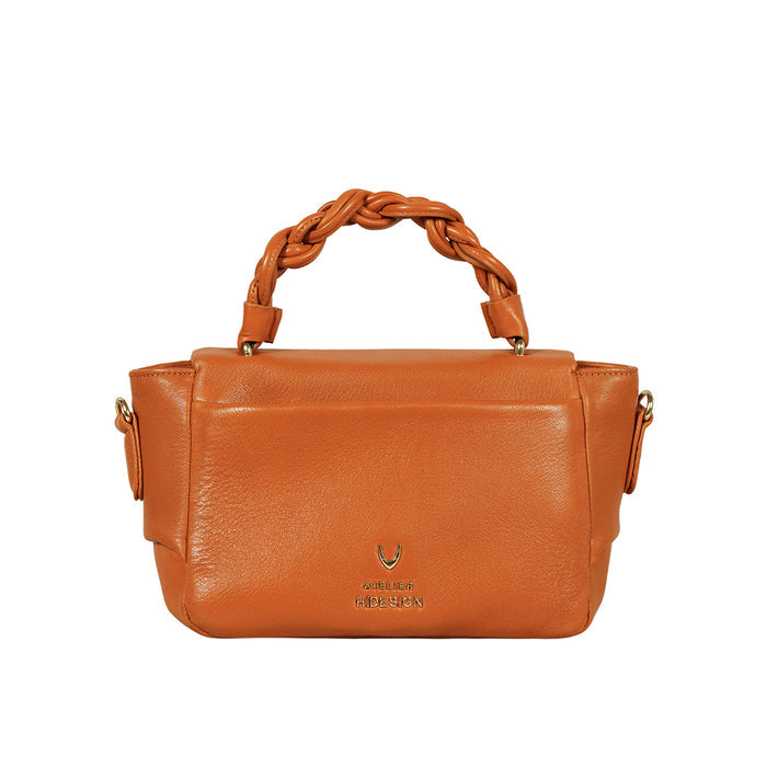 Milos-04 Orange Leather Shoulder Bag