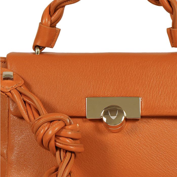 Milos-04 Orange Leather Shoulder Bag