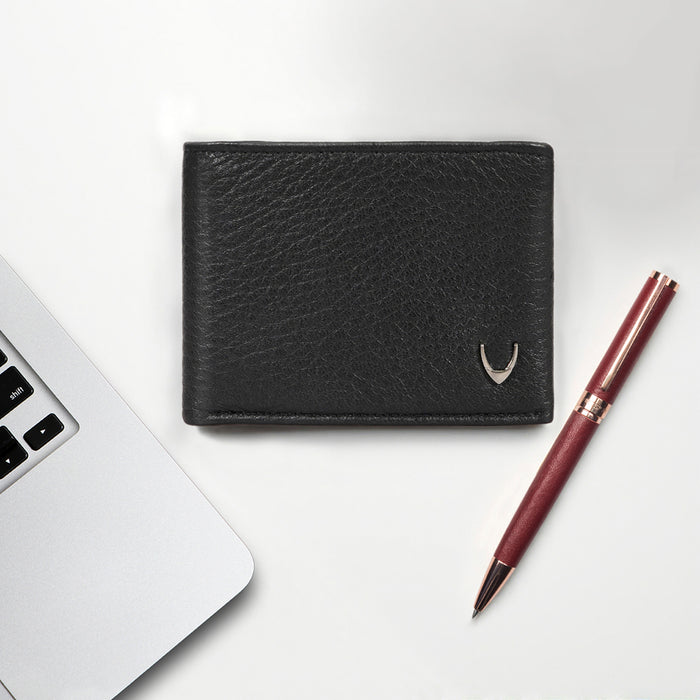 Milos W2 Black Leather Bi-Fold Wallet