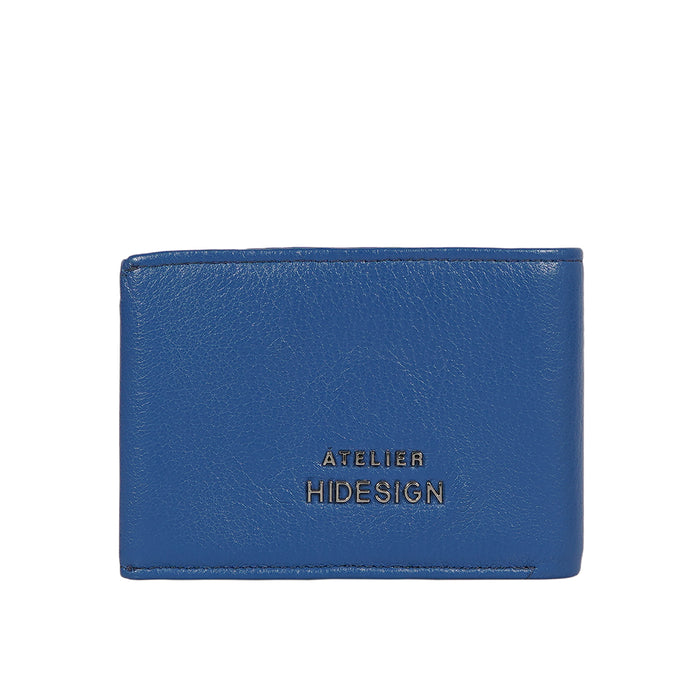 Milos W2 Blue Leather Bi-Fold Wallet