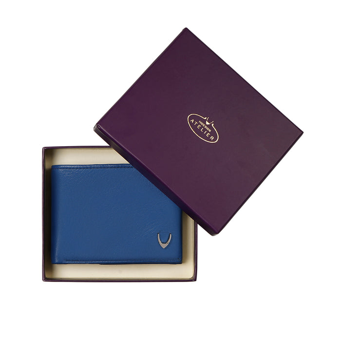 Milos W2 Blue Leather Bi-Fold Wallet