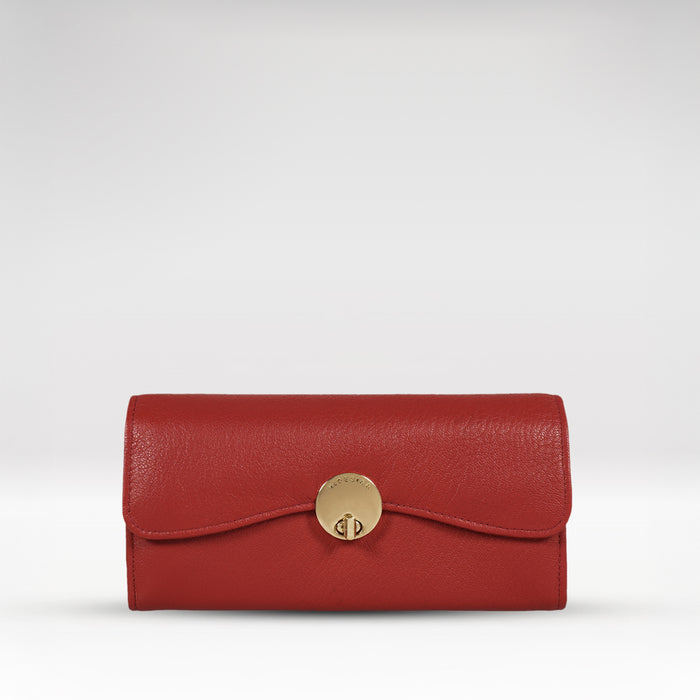 Milos W3 Red Leather Bi-Fold Wallet