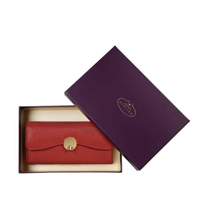 Milos W3 Red Leather Bi-Fold Wallet