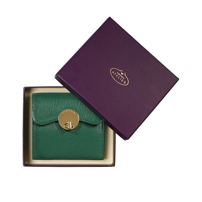 Milos W4 Green Leather Bi-Fold Wallet