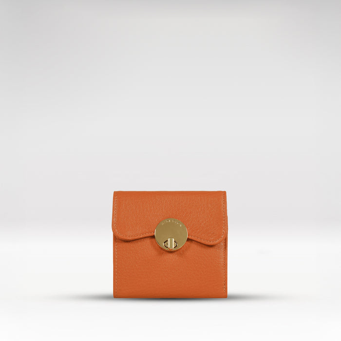 Milos W4 Orange Leather Bi-Fold Wallet