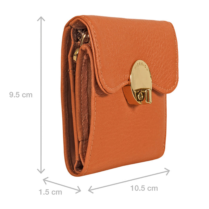 Milos W4 Orange Leather Bi-Fold Wallet