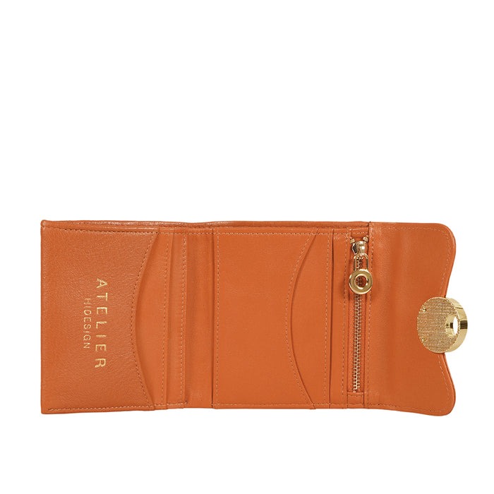 Milos W4 Orange Leather Bi-Fold Wallet
