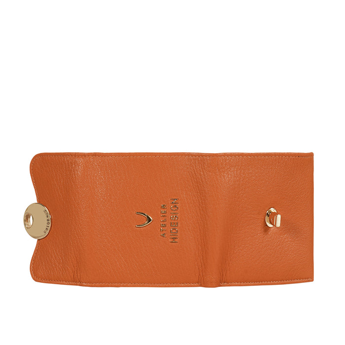 Milos W4 Orange Leather Bi-Fold Wallet