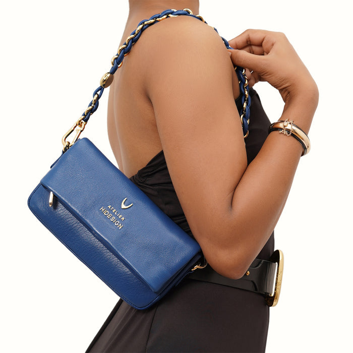 Milos W5 Blue Leather Sling Wallet