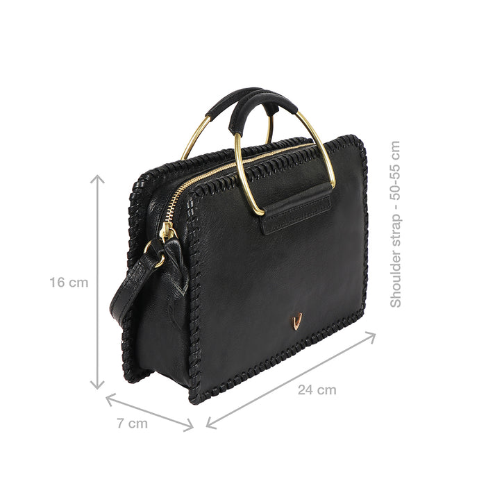 Mimosa 03 Black Leather Satchel