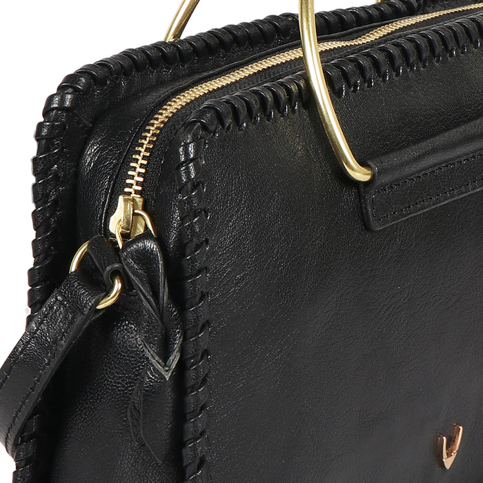 Mimosa 03 Black Leather Satchel
