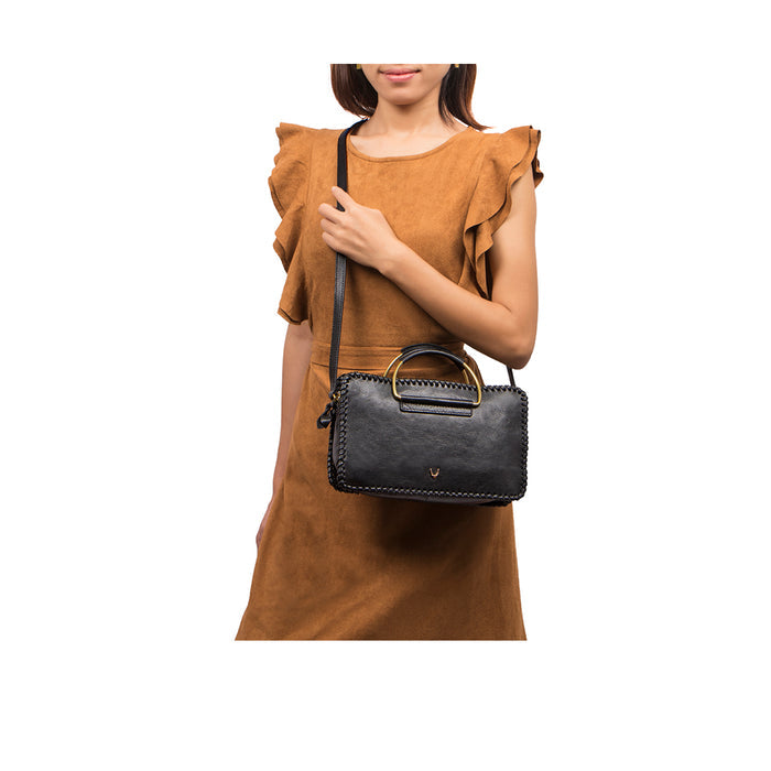 Mimosa 03 Black Leather Satchel