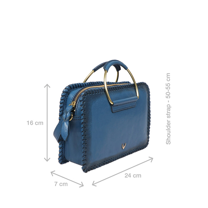 Mimosa 03 Blue Leather Satchel