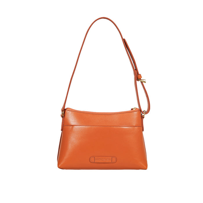 Mischa 02 Orange Leather Shoulder Bag