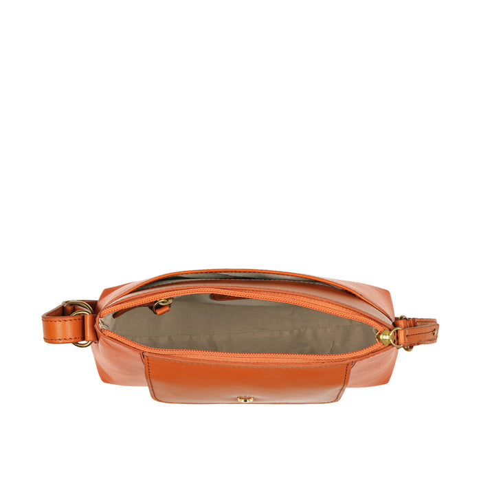 Mischa 02 Orange Leather Shoulder Bag