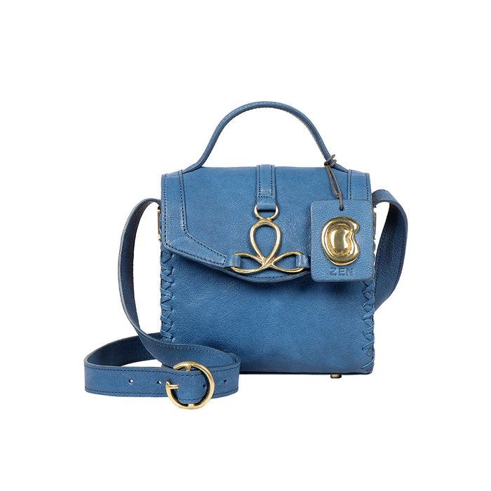 Mitzu 01 Blue Leather Sling Bag