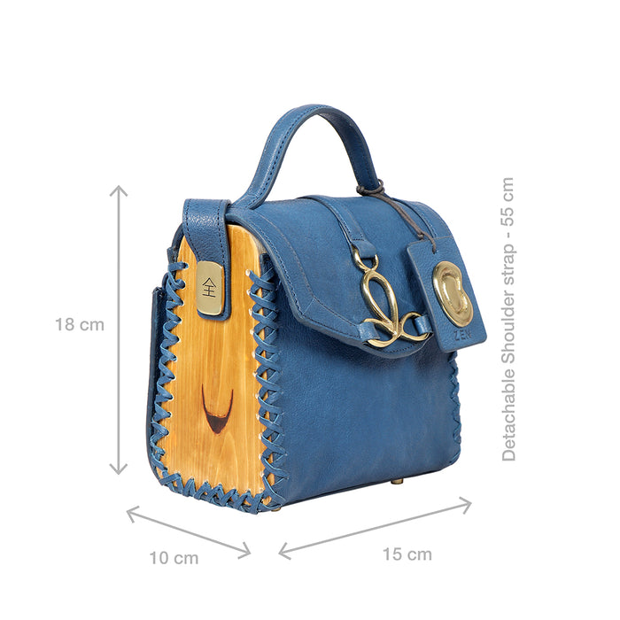 Mitzu 01 Blue Leather Sling Bag